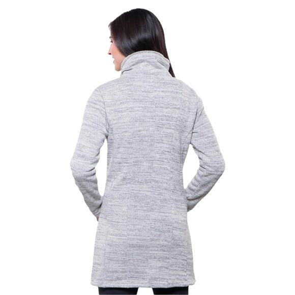 Kuhl Alaska Long Zip Front Sweater Jacket Heather Gray Black Marbled Size Small - Picture 2 of 16